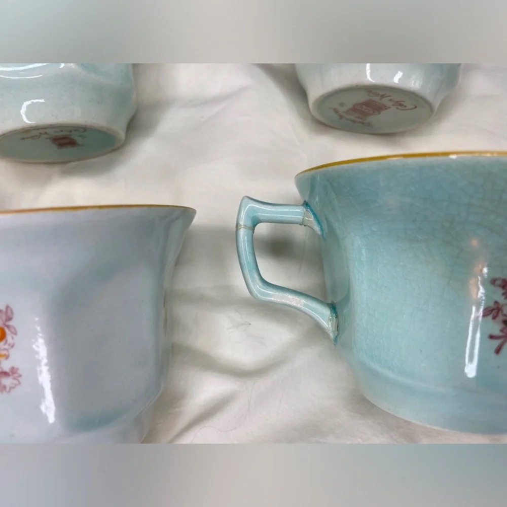 Adams Calyx Ware Tea‎ Cups Saucers Creamer chips and stains Arts & Crafts